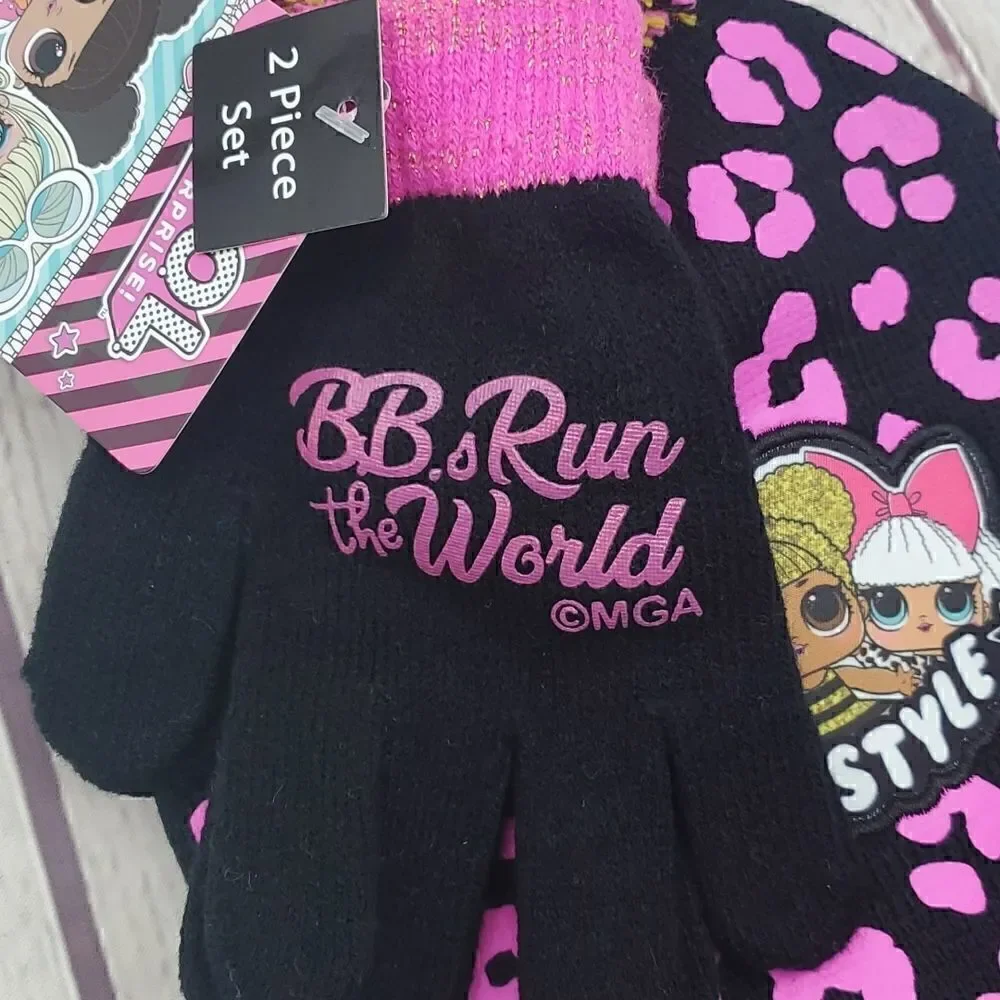 BERKSHIRE Little Girls LOL Surprise Hat & Gloves Set
